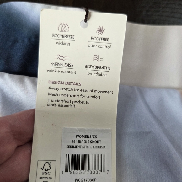 CALIA by Carrie Underwood Golf Birdie Skort XS 16" Sediment Stripe Ardosia NWT - Picture 5 of 12